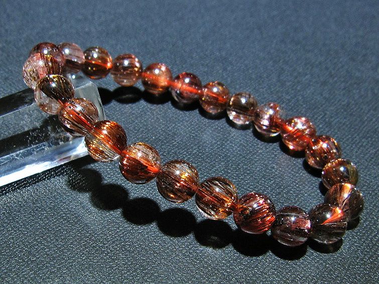 ファイナルグレード金針ルチル水晶 ブレスレット 8mm [T15-10436] 1枚目