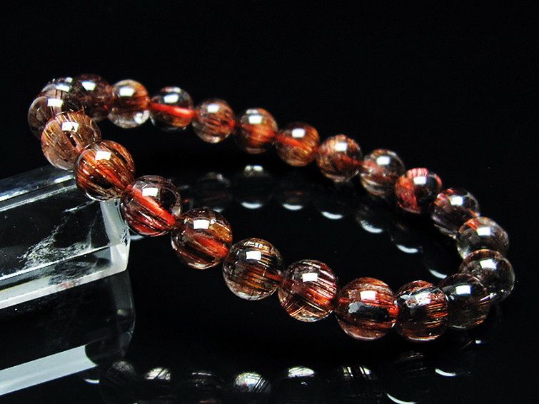 ファイナルグレード金針ルチル水晶 ブレスレット 8mm [T15-10436] 3枚目