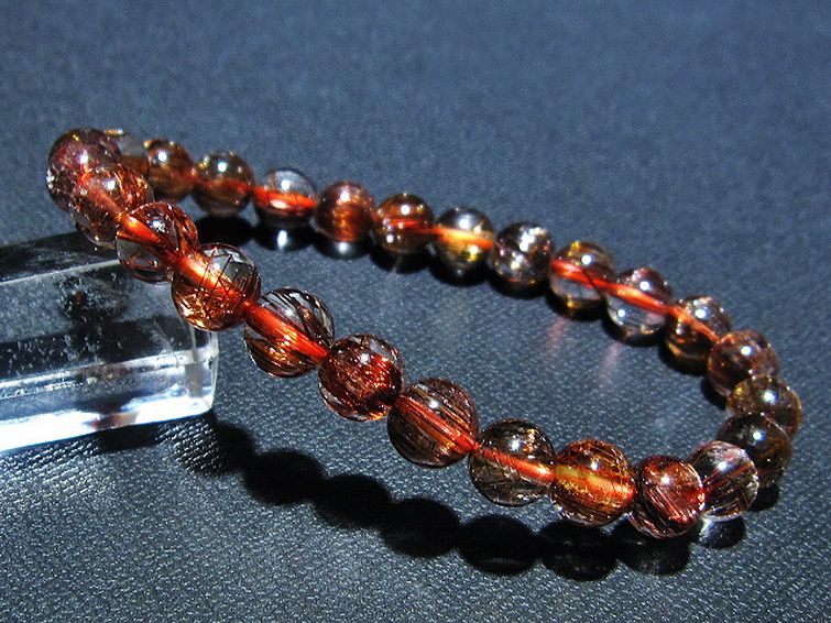 ファイナルグレード金針ルチル水晶 ブレスレット 8mm [T15-10444] 1枚目
