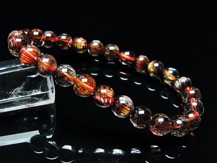 ファイナルグレード金針ルチル水晶 ブレスレット 8mm [T15-10444] 3枚目