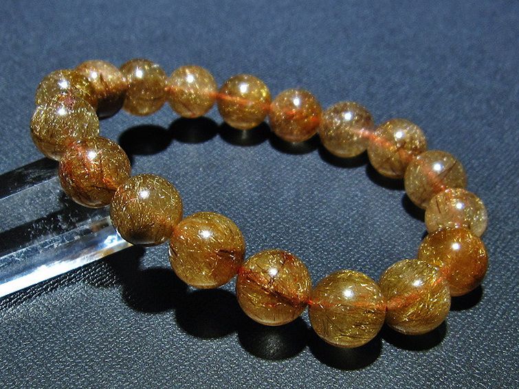 金針ルチル水晶 ブレスレット 11mm [T15-10491] 1枚目