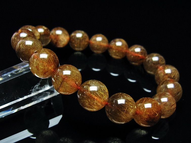 金針ルチル水晶 ブレスレット 11mm [T15-10491] 3枚目