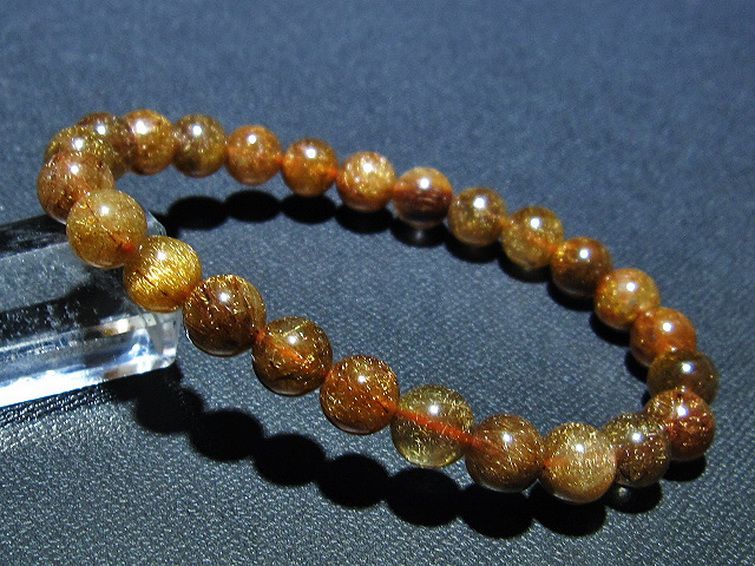 金針ルチル水晶 ブレスレット 8mm [T15-10503] 1枚目