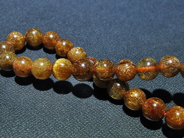 金針ルチル水晶 ブレスレット 8mm [T15-10503] 2枚目