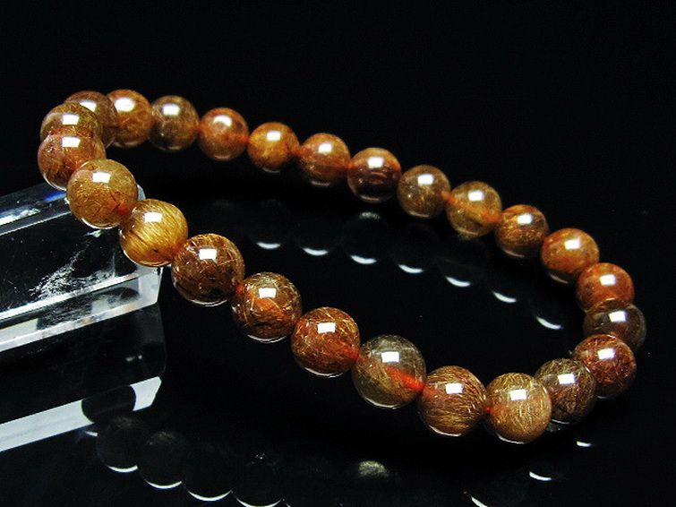 金針ルチル水晶 ブレスレット 8mm [T15-10503] 3枚目