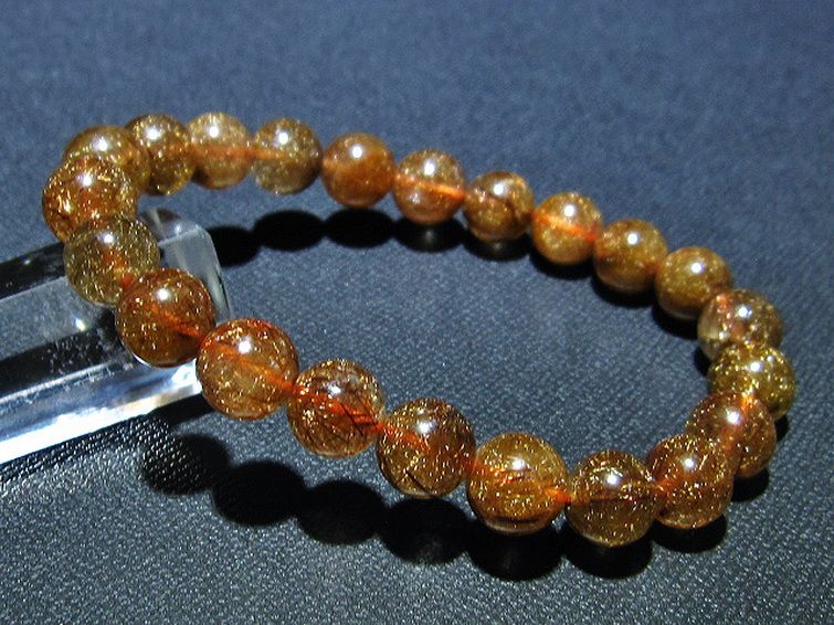 金針ルチル水晶 ブレスレット 9mm [T15-10507] 1枚目