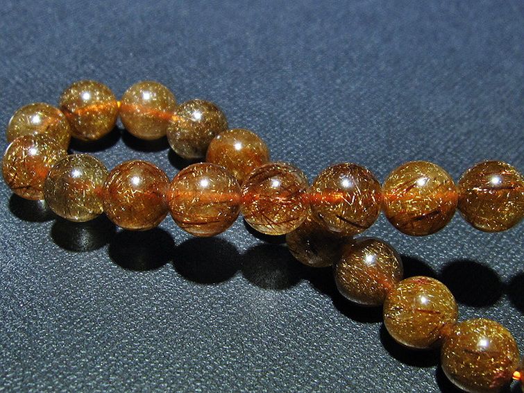 金針ルチル水晶 ブレスレット 9mm [T15-10507] 2枚目