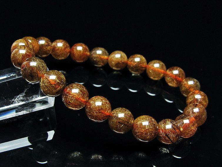 金針ルチル水晶 ブレスレット 9mm [T15-10507] 3枚目