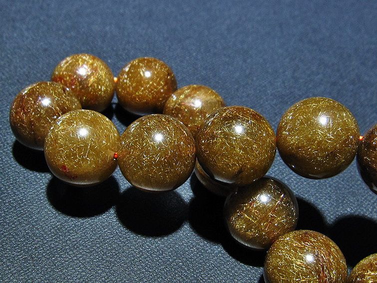 金針ルチル水晶 ブレスレット 17mm [t15-10518] 2枚目