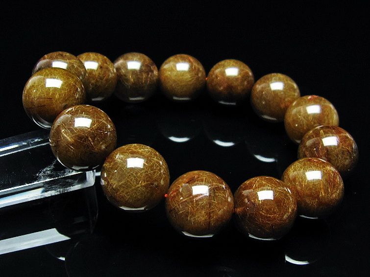 金針ルチル水晶 ブレスレット 17mm [t15-10518] 3枚目