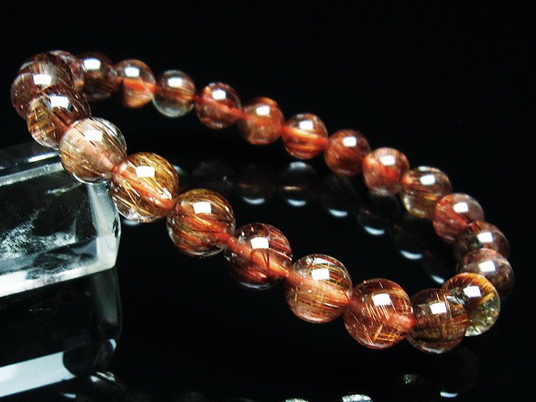 ファイナルグレード金針ルチル水晶 ブレスレット 8mm [T15-10551] 1枚目