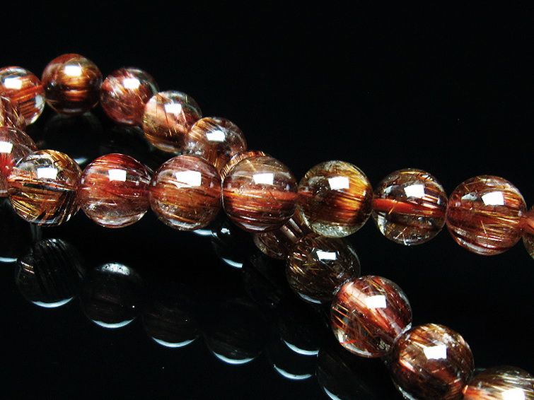 ファイナルグレード金針ルチル水晶 ブレスレット 8mm [T15-10551] 2枚目