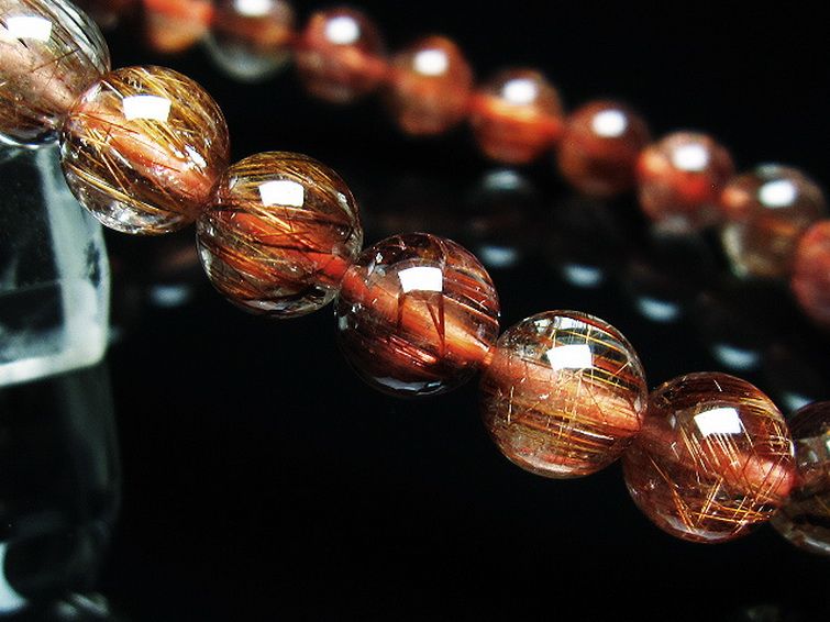 ファイナルグレード金針ルチル水晶 ブレスレット 8mm [T15-10551] 3枚目