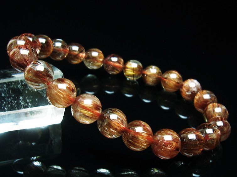 ファイナルグレード金針ルチル水晶 ブレスレット 9mm [t15-10569]