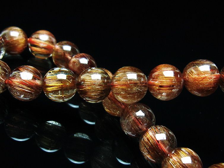 ファイナルグレード金針ルチル水晶 ブレスレット 9mm [T15-10569] 2枚目