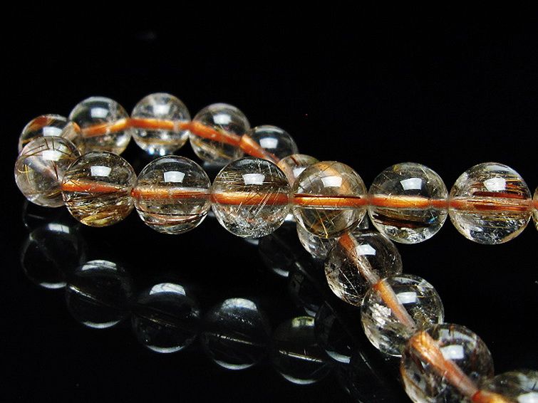 ファイナルグレード金針ルチル水晶 ブレスレット 8mm [t15-10932] 2枚目