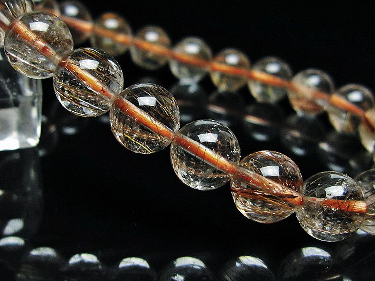 ファイナルグレード金針ルチル水晶 ブレスレット 8mm [t15-10932] 3枚目