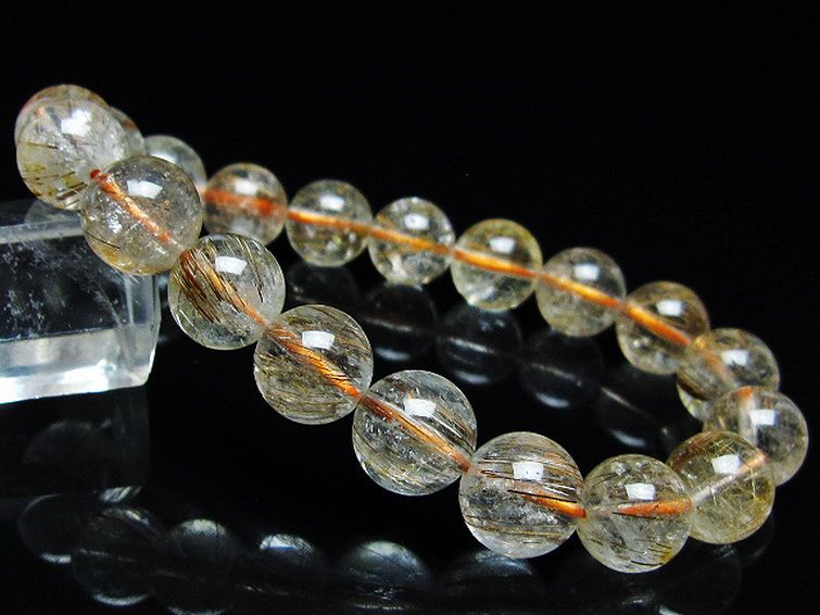 ファイナルグレード金針ルチル水晶 ブレスレット 10mm [T15-10952] 1枚目