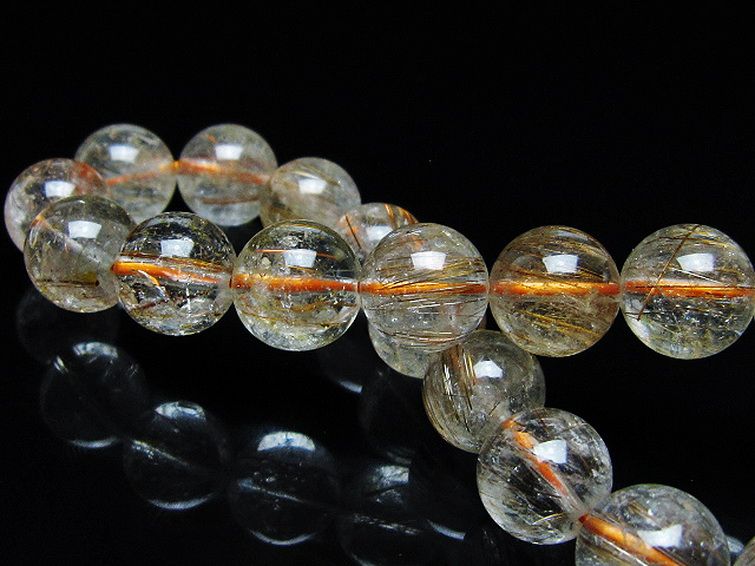 ファイナルグレード金針ルチル水晶 ブレスレット 10mm [T15-10952] 2枚目