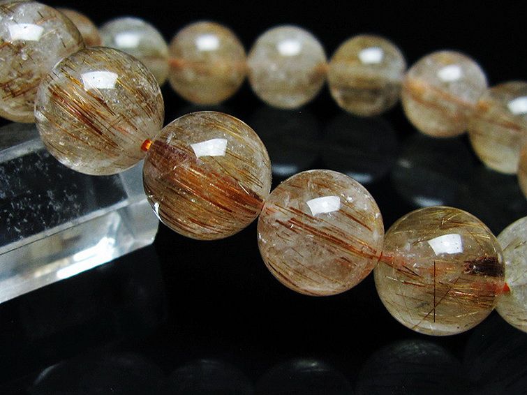 ファイナルグレード金針ルチル水晶 ブレスレット 14mm [T15-10972] 3枚目