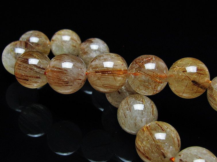 ファイナルグレード金針ルチル水晶 ブレスレット 12mm [T15-10981] 2枚目