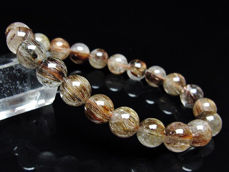 ファイナルグレード金針ルチル水晶 ブレスレット 8mm [T15-11011] 1枚目