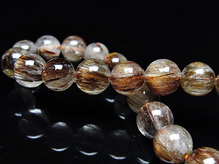 ファイナルグレード金針ルチル水晶 ブレスレット 8mm [T15-11011] 2枚目