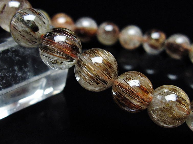 ファイナルグレード金針ルチル水晶 ブレスレット 8mm [T15-11011] 3枚目