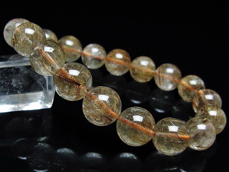 ファイナルグレード金針ルチル水晶 ブレスレット 11mm [T15-11021] 1枚目