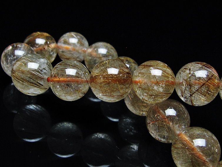 ファイナルグレード金針ルチル水晶 ブレスレット 11mm [T15-11021] 2枚目