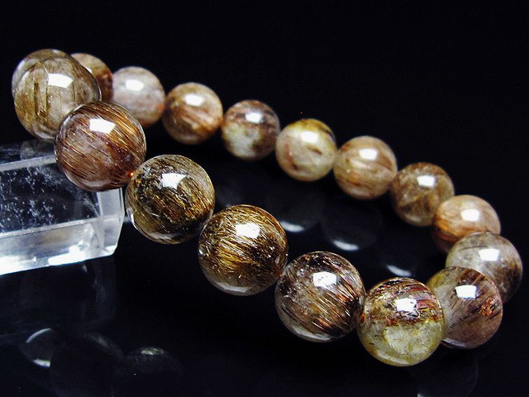 ファイナルグレード金針ルチル水晶 ブレスレット 12mm [T15-11025] 1枚目