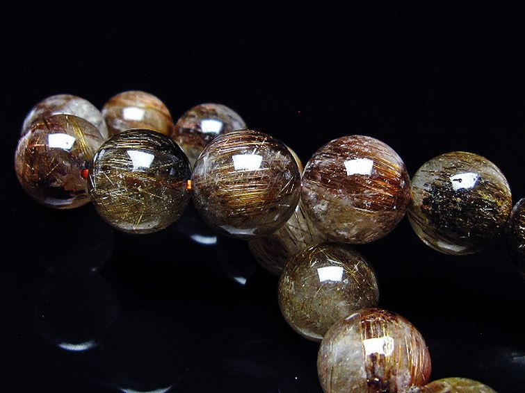 ファイナルグレード金針ルチル水晶 ブレスレット 12mm [T15-11025] 2枚目