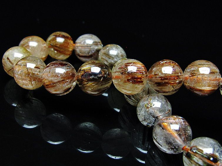 ファイナルグレード金針ルチル水晶 ブレスレット 9mm [T15-11036] 2枚目