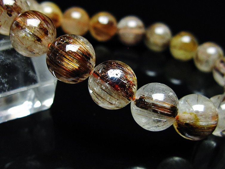 ファイナルグレード金針ルチル水晶 ブレスレット 9mm [T15-11036] 3枚目