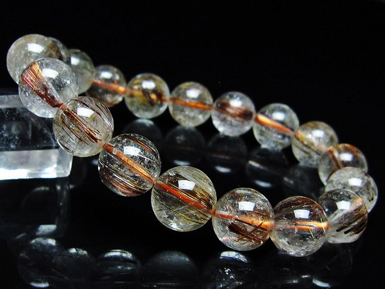 ファイナルグレード金針ルチル水晶 ブレスレット 11mm [T15-11045] 1枚目