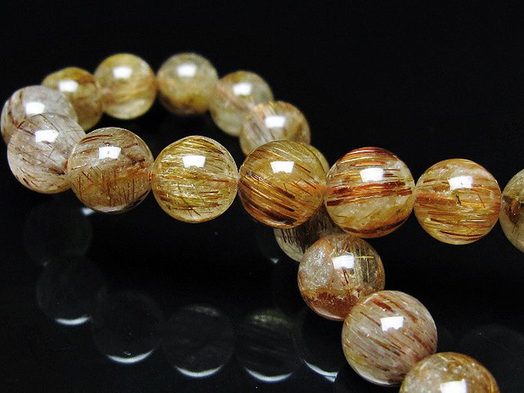 ファイナルグレード金針ルチル水晶 ブレスレット 8mm [T15-11061] 2枚目