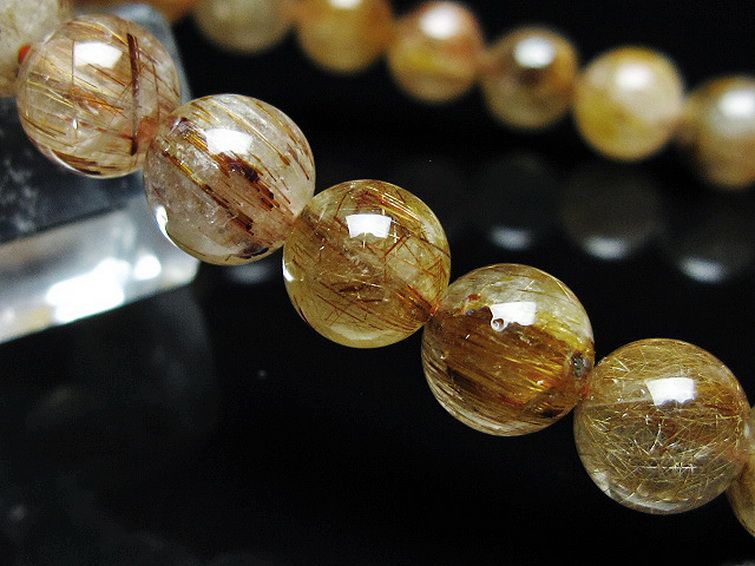 ファイナルグレード金針ルチル水晶 ブレスレット 8mm [T15-11061] 3枚目