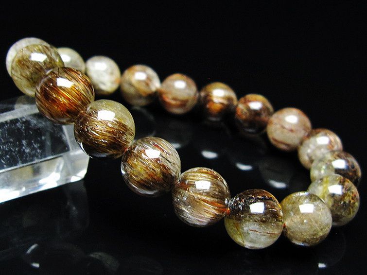 ファイナルグレード金針ルチル水晶 ブレスレット 10mm [T15-11064] 1枚目