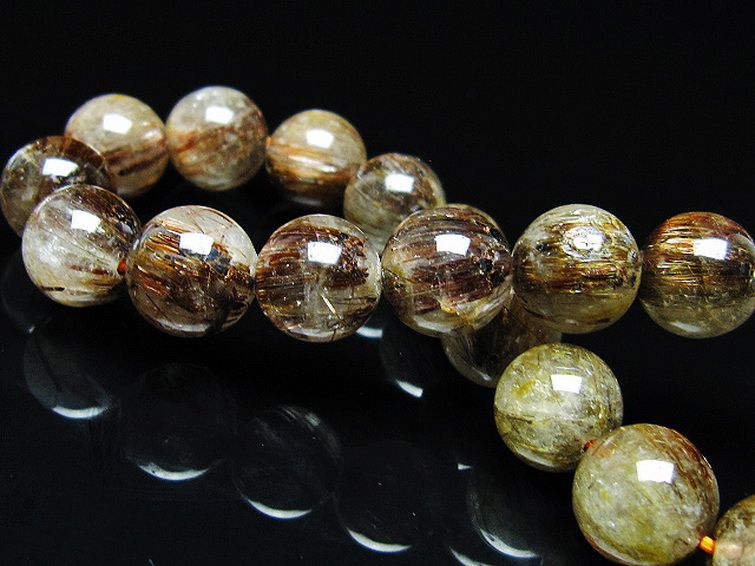 ファイナルグレード金針ルチル水晶 ブレスレット 10mm [T15-11064] 2枚目