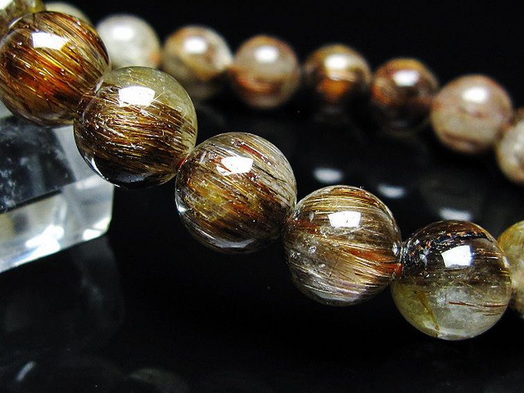 ファイナルグレード金針ルチル水晶 ブレスレット 10mm [T15-11064] 3枚目