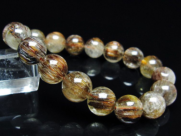 ファイナルグレード金針ルチル水晶 ブレスレット 11mm [T15-11070] 1枚目