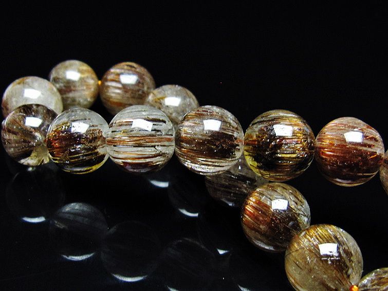 ファイナルグレード金針ルチル水晶 ブレスレット 11mm [T15-11070] 2枚目