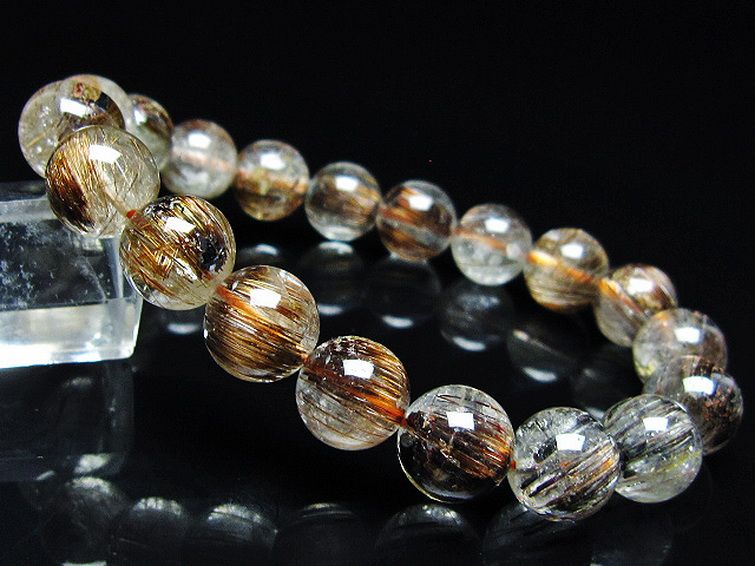 ファイナルグレード金針ルチル水晶 ブレスレット 10mm [T15-11075] 1枚目