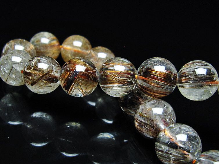 ファイナルグレード金針ルチル水晶 ブレスレット 10mm [T15-11075] 2枚目