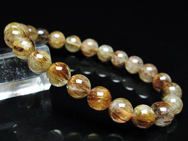 ファイナルグレード金針ルチル水晶 ブレスレット 8mm [T15-11081] 1枚目