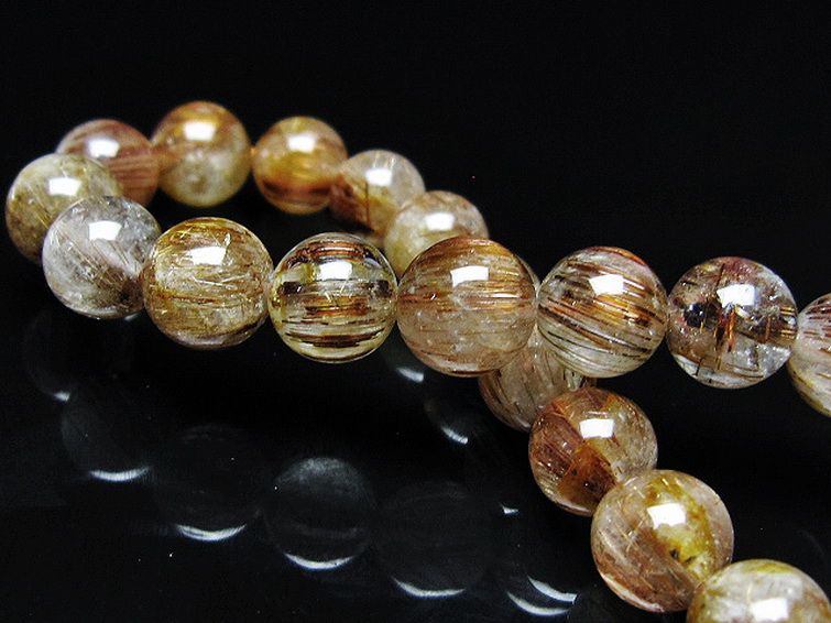 ファイナルグレード金針ルチル水晶 ブレスレット 8mm [T15-11081] 2枚目