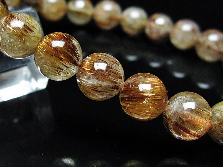 ファイナルグレード金針ルチル水晶 ブレスレット 8mm [T15-11081] 3枚目