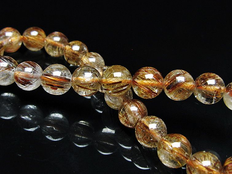 ファイナルグレード金針ルチル水晶 ブレスレット 7mm [T15-11082] 2枚目