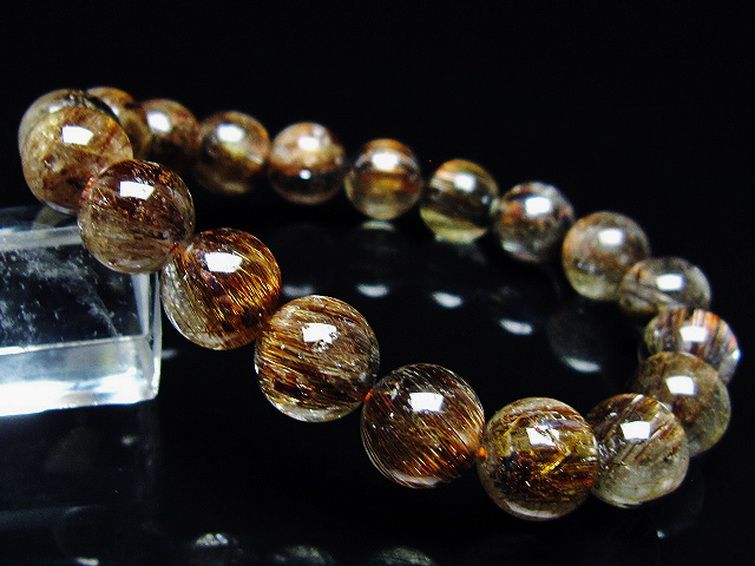 ファイナルグレード金針ルチル水晶 ブレスレット 10mm [T15-11084] 1枚目