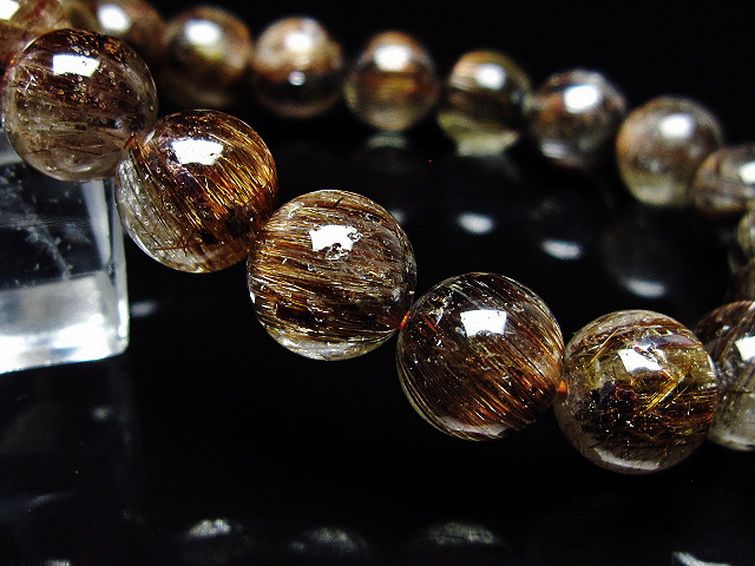 ファイナルグレード金針ルチル水晶 ブレスレット 10mm [T15-11084] 3枚目